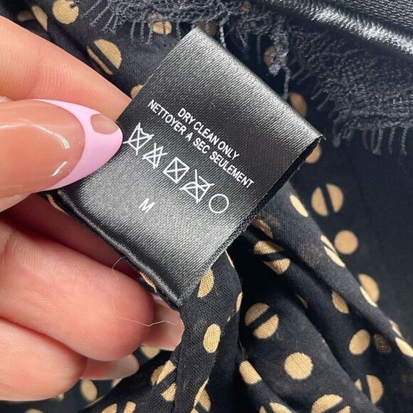 Elevenses Anthropologie Black Dimmet Drape Topper Jacket Blazer M Faux Leather - Picture 8 of 13